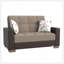 Causeuse convertible rembourrée avec rangement, chenille en polyuréthane beige / brun-29154785