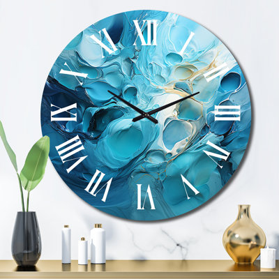 Daeyonna - Horloge murale paysage abstrait