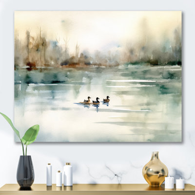 Ducks in Pond I - Duck Canvas Wall Art