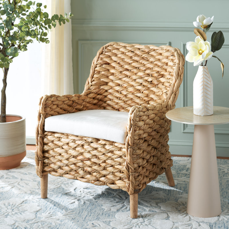 Chaise d'appoint avec coussin Purrl Hyacinth, Naturel
