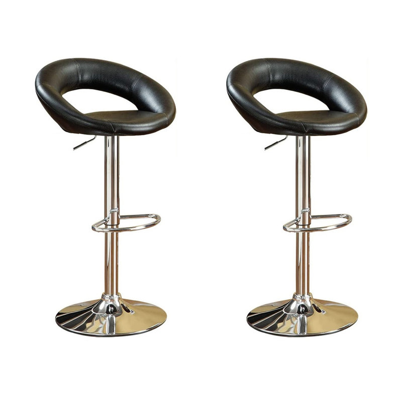 Tabourets de bar rembourrés (ensemble de 2), Black