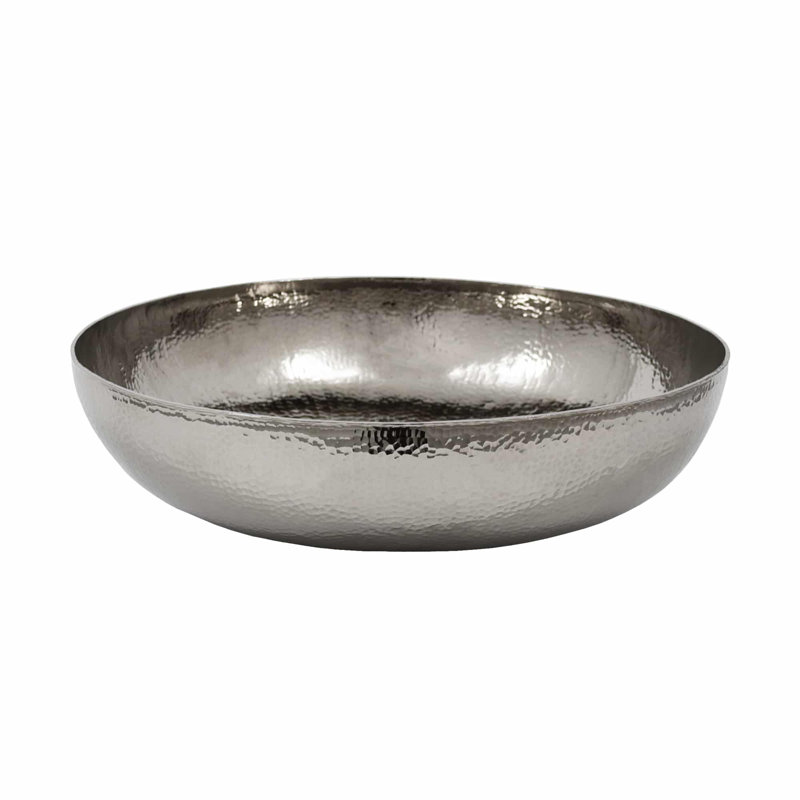 Maestro Copper Circular Vessel Bathroom Sink, Polished Nickel