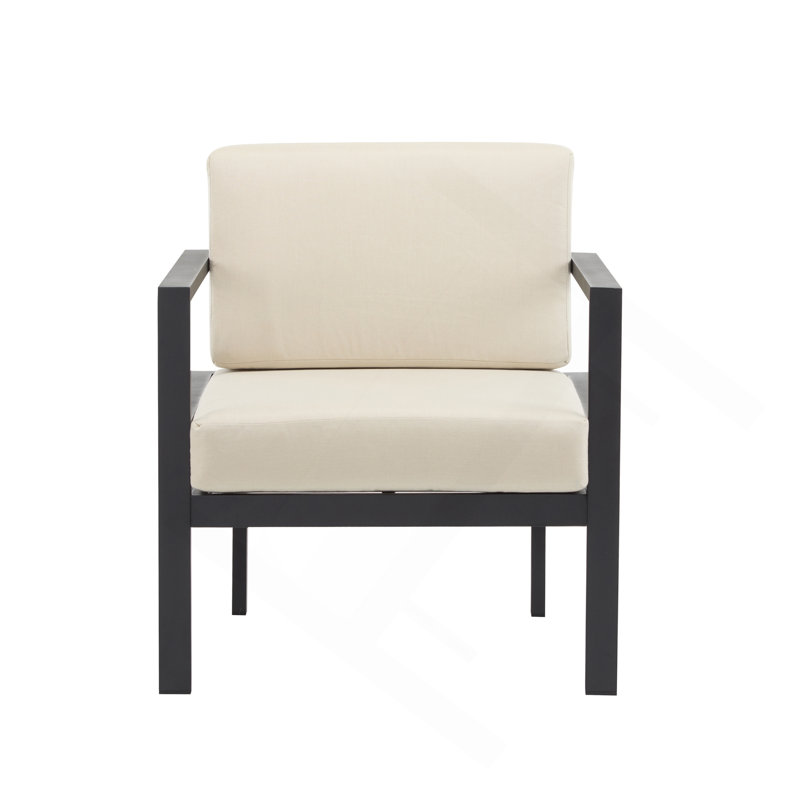 27.7'' Modern Outdoor Lounge Chair With Aluminum Frame, Weather-Resistant Cushions, Sleek Design, Perfect For Patio, Garden, Or Balcony