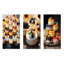 Minimalisme Cheesecakes Dessert - ensemble de 3 impressions murales en métal Desserts-1852574430