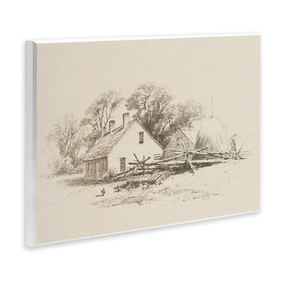 Cottage, dessin au crayon, plaque murale, conception par domaine public