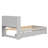 Twin Bed Frame In Grey With Charging Station & 2 Under Drawers Modern Bed, Finish, And Storage-376218979