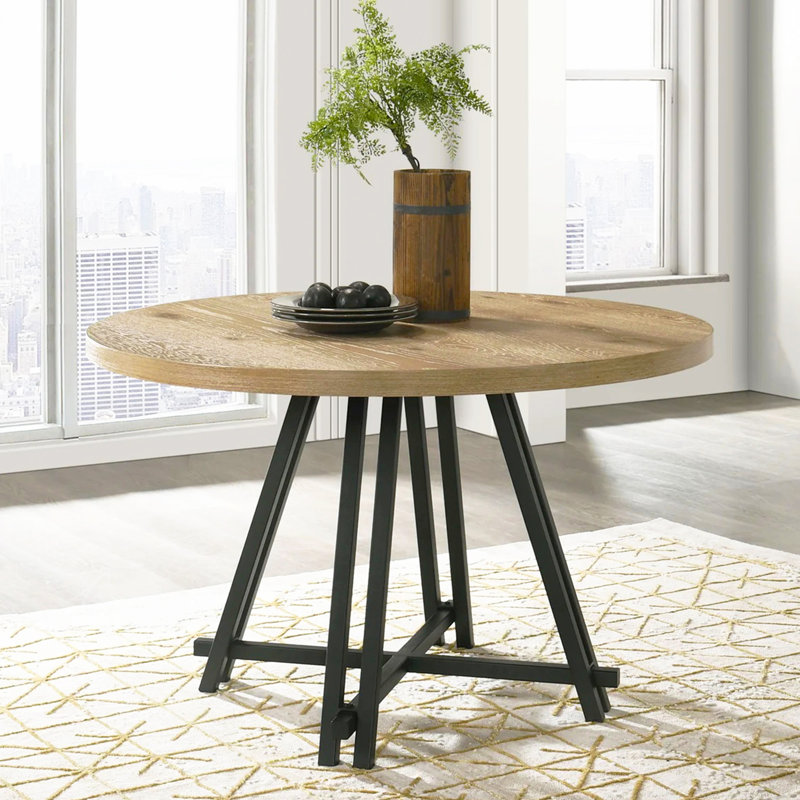 Table de salle à manger ronde 47 po avec base en métal