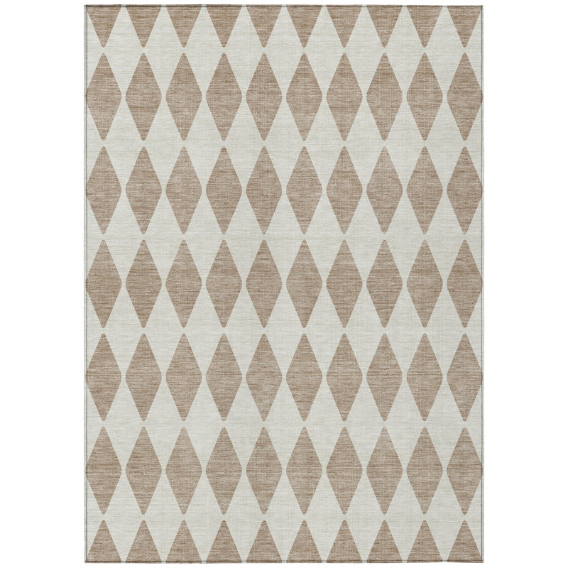 Loreen Flatweave Washable Geometric Indoor / Outdoor Rug, Rectangle 2'6" x 3'10"