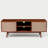 Arnitra Solid Wood TV Stand with Rattan for Living Room & Bedroom, Adjustable Storage