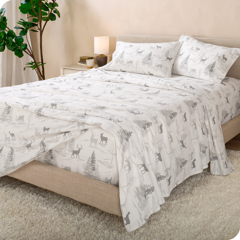 Ensemble de draps en flanelle de coton, Full Sheet Set + 2 Standard Pillowcases