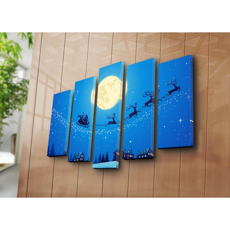 5 pièces, reproduction sur toile tendue