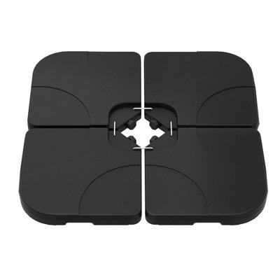 4-Piece 230 lbs Heavy Duty Cantilever Umbrella Base, Fillable HDPE Weight Plates with Lock Pins for Offset Patio Umbrellas
