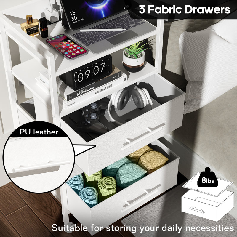 40cm W Bedside Table