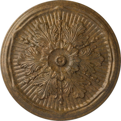 Endurathane Luton Ceiling Medallion, 21"OD x 2"P (Fits Canopies up to 3 1/2"), Hand-Painted Rubbed Bronze Finish