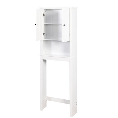 Organisateur de salle de bain au-dessus de la toilette, tablette réglable, blanc, 24,24 x 7,85 x 68,19 pouces