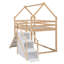 Lit simple mezzanine ou superposé simple avec glissade et escalier, naturel