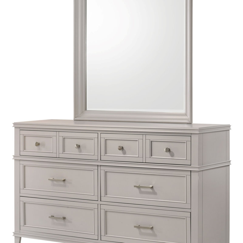 Élégante commode à 6 tiroirs grise avec des peupliers massifs, de la quincaillerie personnalisée et un design transitionnel pour les chambres modernes