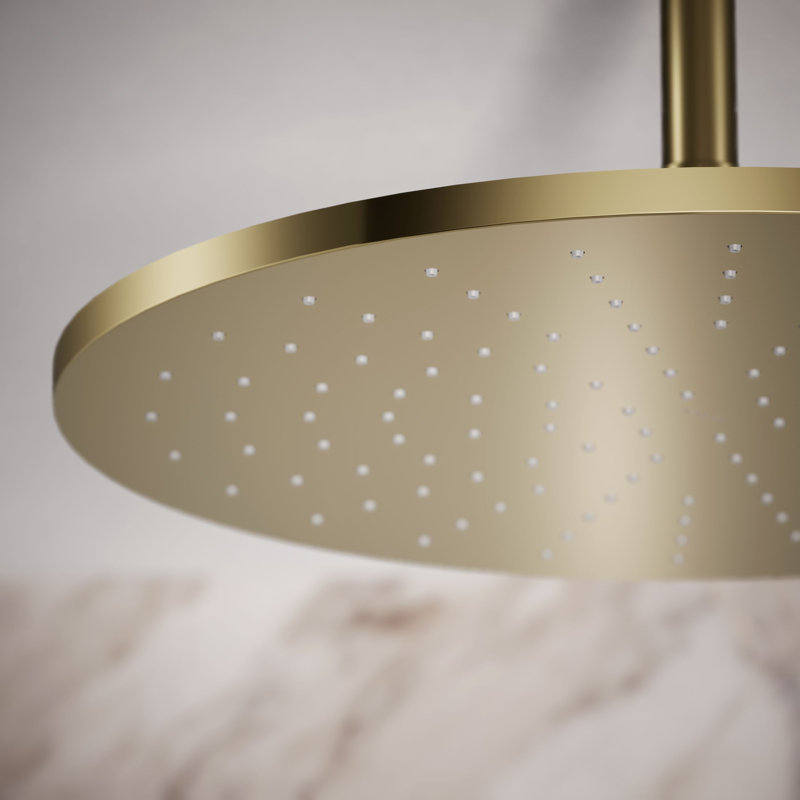 Contemporary 14 In. Round Single-Function Rainhead 2.5 Gpm, Gold