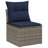 vidaXL Garden Sofa Set with Cushion 5 pcs Grey and Navy Poly Rattan-45996077