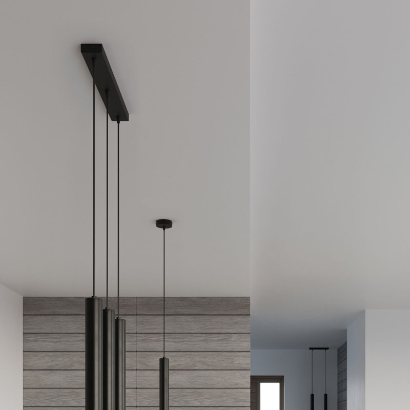 Wezyr 1 - Light Stainless Steel Cylinder Pendant, Black
