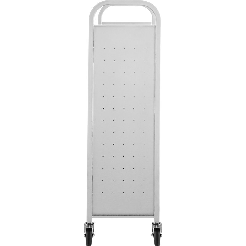 49.2'' H x 13.8'' W Book Cart with Wheels, White