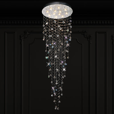 Plafonnier encastré 12 lumières avec finition chromée