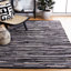 Tapis noir / multicolore en coton tissé à plat à la main Fales-1043805977