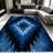 1PC Southwestern Aztec Geometric Navy Blue Tone area rugs for Living Room, Soft and Comfortable, Suitable for all seasons, easy-to-maintain, machine washable Indoor floor mat, Under Table Farmhouse suitable for dining room, bedroom, kitchen,-996733677