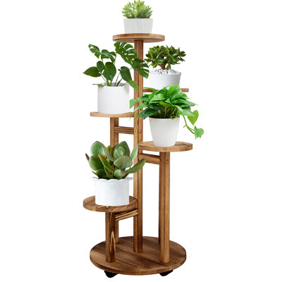 Nathanil Round Corner Solid Wood Plant Stand by Arlmont & Co.