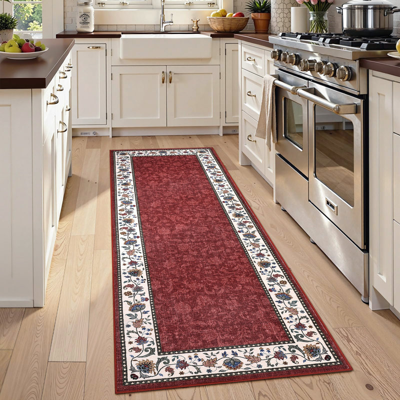 Tapis lavable Farmhouse Floral, Tapis de couloir 2 pi x 6 pi