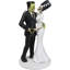 Figurine de mariage et squelette Frankenstein