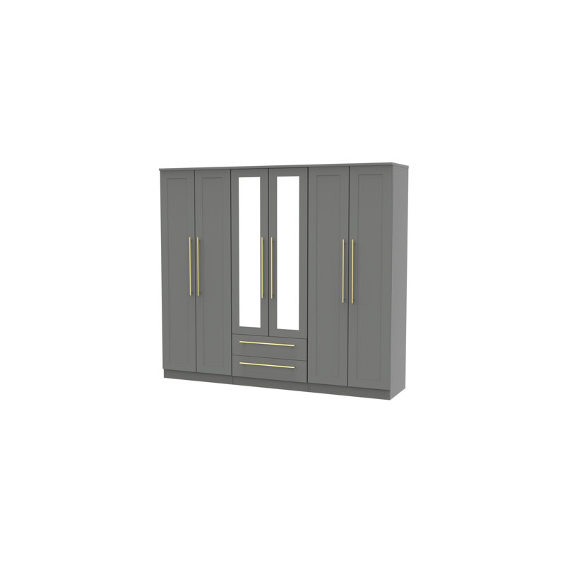 Fully Assembled Emelin Haworth 2 Door Wardrobe, Grey Matt Veneer