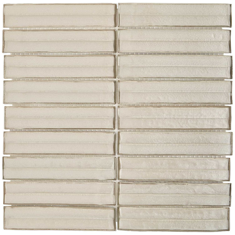 Maya Stacked 12x12 Polished Glass Mosaic Tile, Stacked Dawn