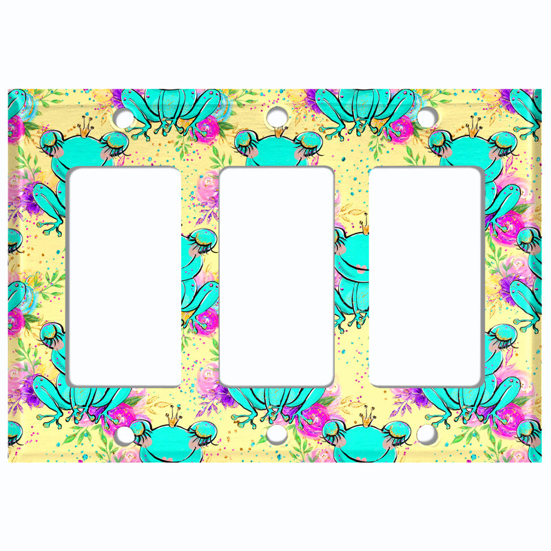 Princess Frog Green Crown Flower Yellow Animals 3 - Gang Rocker Standard Wall Plate