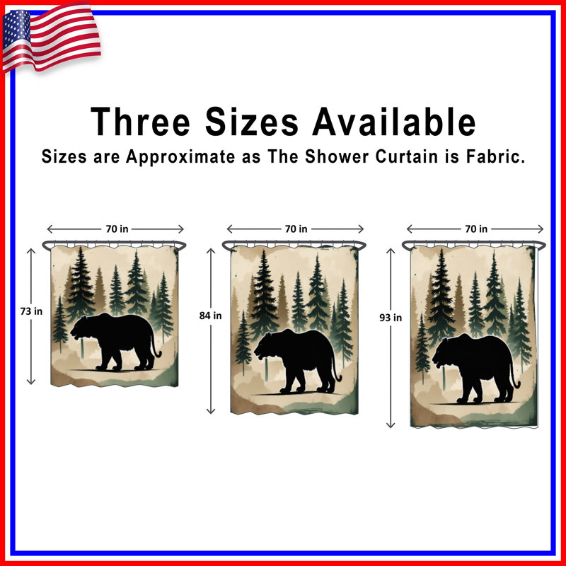 Rideau de douche Bear In Forest, L 70 po x H 84 po
