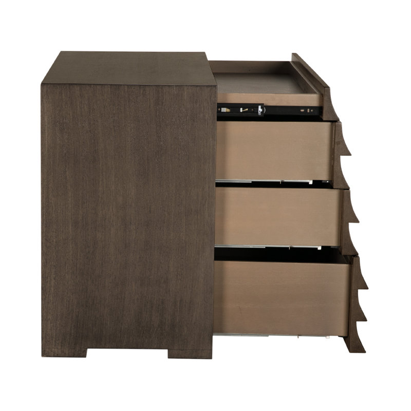 Frederico 40'' W Solid Wood Console Table, Greige Walnut