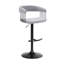Tabouret de bar pivotant à hauteur réglable avec accoudoirs et base piédestal Demetrik-376710739-373467546