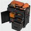 Armoire de rangement pour outils 34,3 po - Organisateur de garage avec compartiment verrouillable et 4 tiroirs, coffre en acier pour atelier et garage