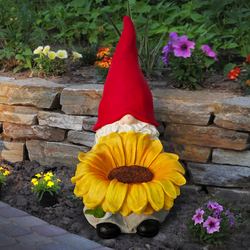 Statue gnome de tournesol 35,5 pouces