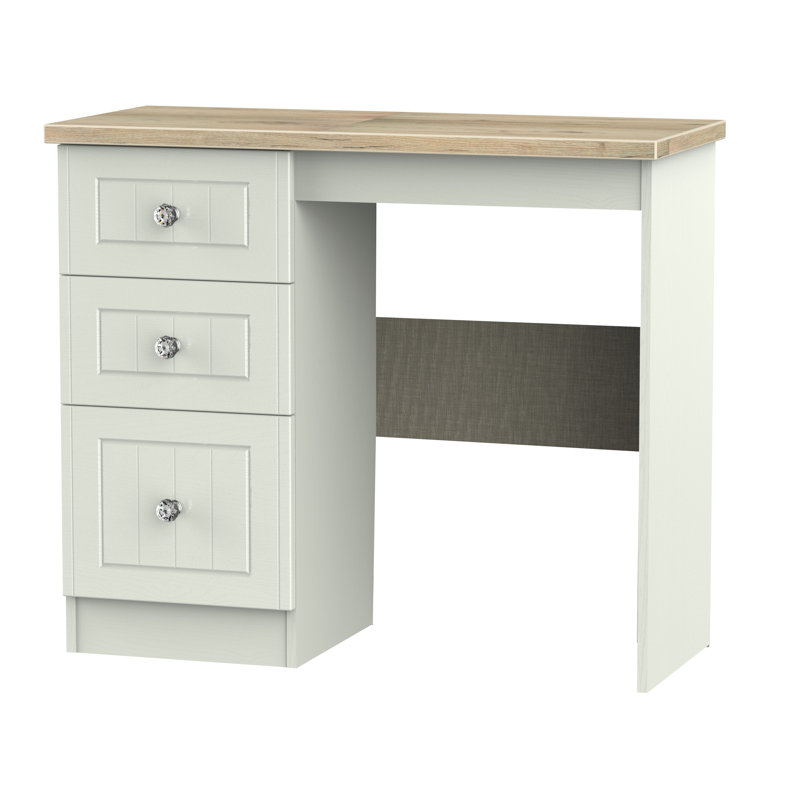 Fully Assembled Zenfield Dressing Table, Cream Ash/Bordeaux Oak