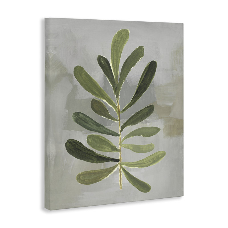 Toile à une branche de feuille verte, conception de Lanie Loreth, H 40 po x l 30 po