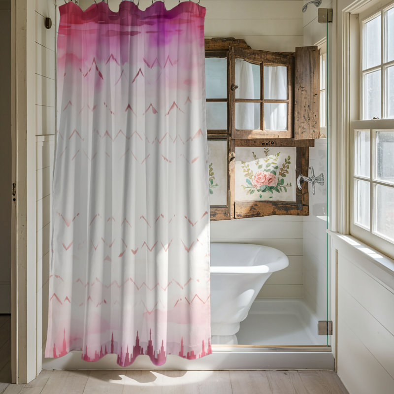 Rideau de douche rose de qualité supérieure, H 74 po x l 71 po