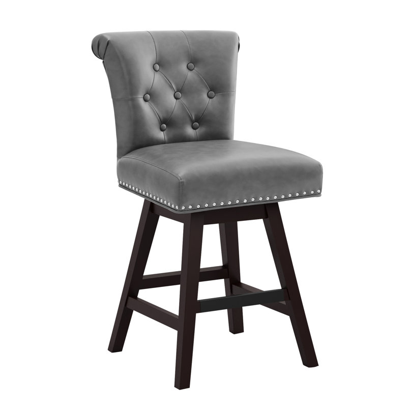 Tabouret de comptoir pivotant 26 po Armella, Gris