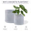 Round Grey Striped  Handmade Pot Planter
