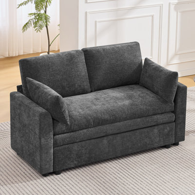 50.8" Sectional Loveseat with Dual-Layer Cushion – Chenille 2-Seater Sofa