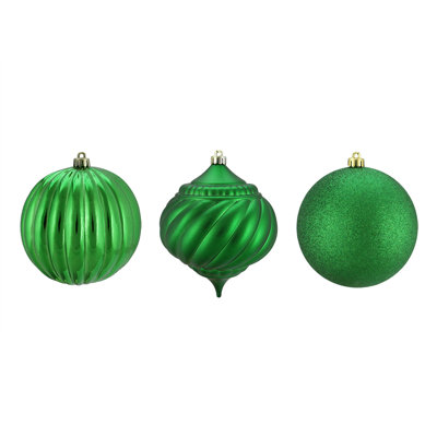 Shatterproof 3-Finish Christmas Onion and Ball Ornament