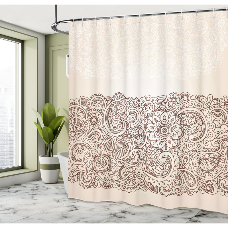Ensemble de rideau de douche + crochets, H 70 po x l 69 po