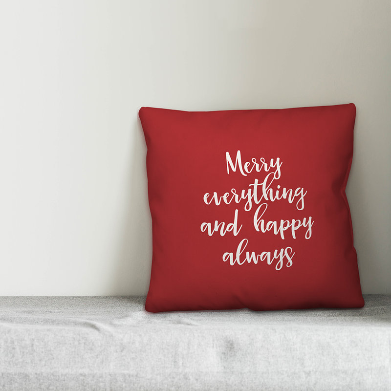 Housse et insert de coussin carré Merry, Rouge, Housse de coussin