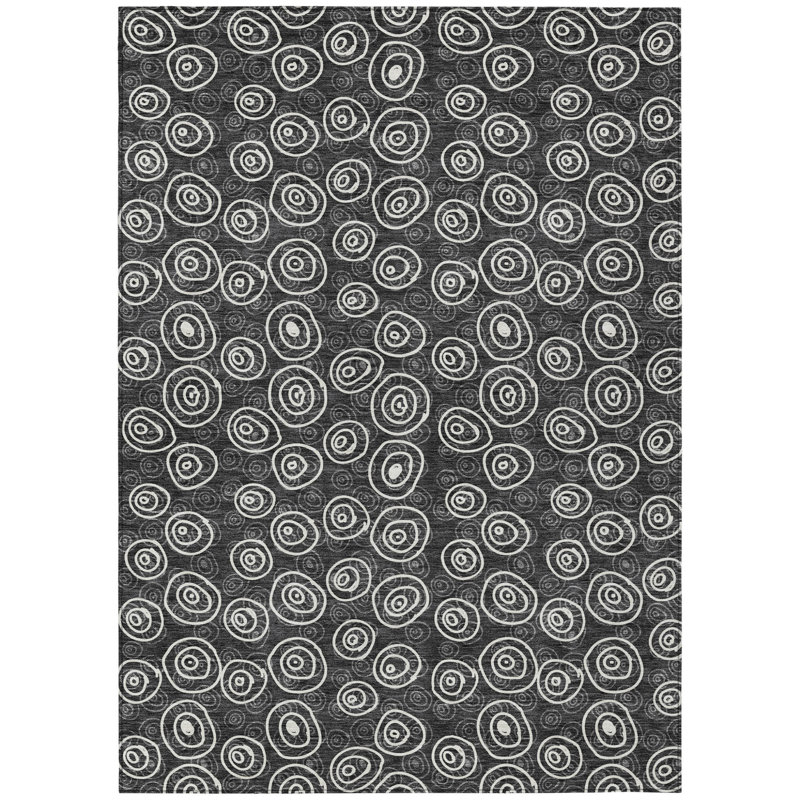 Tapis intérieur lavable à motif géométrique ivoire 5 pi x 8 pi
