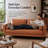74" Esin Mid-Century Modern Genuine Leather 3-Seater Sofa, Couch for Living Room, Plush Foam Seating, Solid Wood Legs, Ideal for Small Spaces-139775527